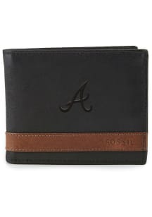 Atlanta Braves Fossil Leather Flip ID Mens Bifold Wallet