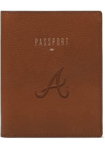 Atlanta Braves Fossil Eco Leather Passcase Mens Bifold Wallet