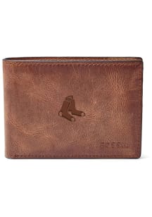 Boston Red Sox Fossil Leather Front Pocket Mens Bifold Wallet