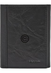 Chicago Cubs Fossil Leather Extra Capacity Mens Trifold Wallet