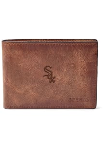 Chicago White Sox Fossil Leather Front Pocket Mens Bifold Wallet