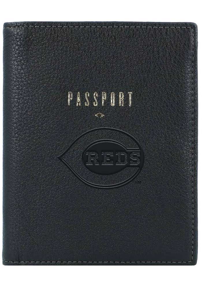 Cincinnati Reds Fossil Eco Leather Passcase Mens Bifold Wallet