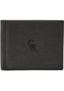 Colorado Rockies Fossil Leather RFID with Flip ID Mens Bifold Wallet