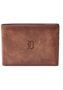 Detroit Tigers Fossil Leather Front Pocket Mens Bifold Wallet