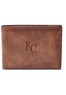 Kansas City Royals Fossil Leather Front Pocket Mens Bifold Wallet