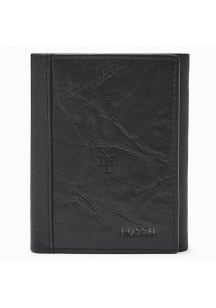 New York Mets Fossil Leather Extra Capacity Mens Trifold Wallet