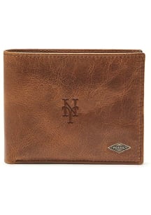 New York Mets Fossil Leather Passcase Mens Business Accessories