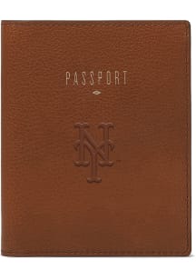 New York Mets Fossil Eco Leather Passcase Mens Bifold Wallet