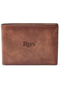 Tampa Bay Rays Fossil Leather Front Pocket Mens Bifold Wallet