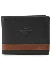 Toronto Blue Jays Fossil Leather Flip ID Mens Bifold Wallet
