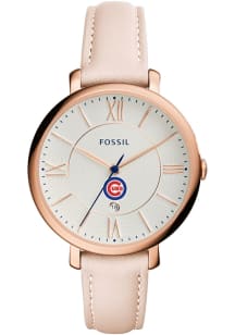 Jardine Associates Chicago Cubs Fossil Jacqueline Leather Womens Watch