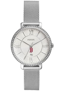 Jardine Associates Boston Red Sox Fossil Jacqueline Stainless Steel Mesh Womens Watch
