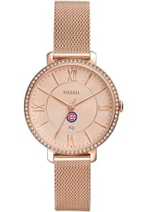 Jardine Associates Chicago Cubs Fossil Jacqueline Stainless Steel Mesh Womens Watch