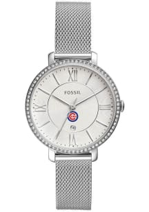 Jardine Associates Chicago Cubs Fossil Jacqueline Stainless Steel Mesh Womens Watch