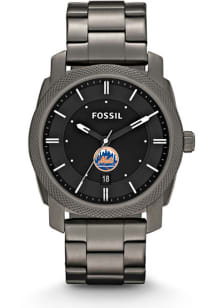 Jardine Associates New York Mets Fossil Machine Smoke Stainless Steel Mens Watch