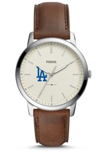 Jardine Associates Los Angeles Dodgers Fossil Minimalist Leather Mens Watch
