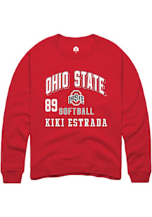 Kiki Estrada Ohio State Buckeyes Mens Red NIL Arch Logo Player Crew