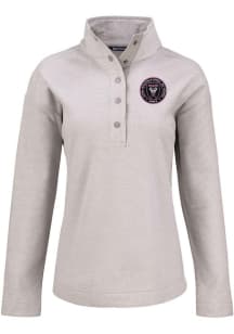 Cutter and Buck Inter Miami CF Womens Grey Hunts Point Qtr Zip