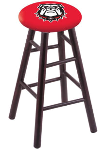 Georgia Bulldogs Mascot Round Cushion Maple Pub Stool - Brown