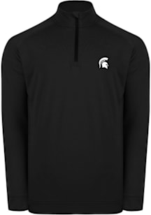 Swannies Michigan State Spartans Mens Black Colt Long Sleeve Qtr Zip Pullover