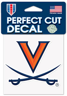 Virginia Cavaliers 4x4 Perfect Cut Auto Decal - Orange