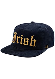 Homefield Notre Dame Fighting Irish Navy Blue Wordmark Corduroy Mens Snapback Hat