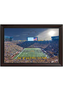 Michigan Wolverines 2024 Flyover In Stadium View Picture Frame - Brown