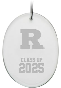 White Rutgers Scarlet Knights Campus Crystal Class of 2025 Oval Ornament