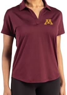 Womens Minnesota Golden Gophers Maroon Cutter and Buck Coastline Short Sleeve Polo Shirt
