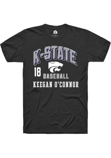 Keegan O'Connor Rally Mens Black K-State Wildcats NIL Arch Logo Player T Shirt