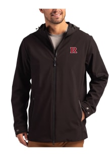 Mens Rutgers Scarlet Knights Black Cutter and Buck Camano Light Weight Jacket
