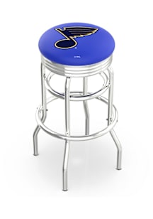 St Louis Blues Double-Ring Swivel Chrome Pub Stool - Black