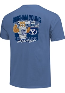BYU Cougars Blue FootbalL Mascot Short Sleeve T Shirt