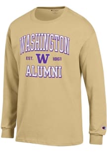 Mens Washington Huskies Gold Champion Est Alumni Jersey Tee