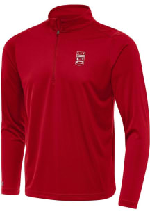 Antigua DC Defenders Mens Red Alternate Tribute Long Sleeve Qtr Zip Pullover