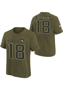 Justin Jefferson Minnesota Vikings Youth Olive Salute To Service NN Player Tee