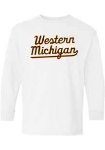 Youth Western Michigan Broncos White Summit Sportswear Script Long Sleeve T-Shirt