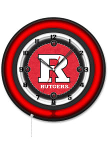 Black Rutgers Scarlet Knights 19in Neon Wall Clock