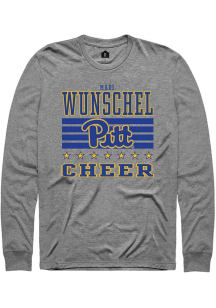 Madi Wunschel Mens Grey Pitt Panthers NIL Striped Long Sleeve Player T Shirt