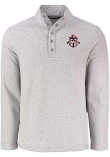 Cutter and Buck Toronto FC Mens Grey Hunts Point Long Sleeve Qtr Zip Pullover