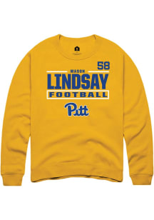 mason lindsay Rally Mens Gold Pitt Panthers NIL Stacked Box Player Crew