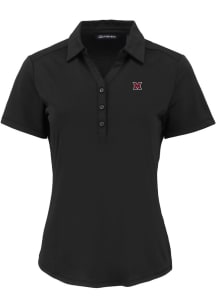 Cutter and Buck Miami RedHawks Womens Black Forge Eco Polo Short Sleeve Polo Shirt