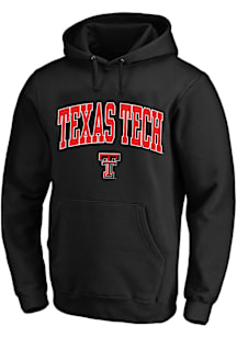 Texas Tech Red Raiders Mens Black Arch Over Logo Big and Tall Hooded Sweatshirt
