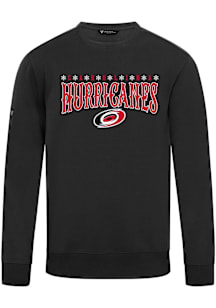 Levelwear Carolina Hurricanes Mens Black Zane Snowflakes Long Sleeve Crew Sweatshirt