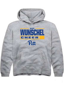 Madi Wunschel Rally Youth Grey Pitt Panthers NIL Stacked Box Long Sleeve Player Hoodie