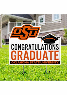 Oklahoma State Cowboys Congratulations Graduate Yard Sign - White