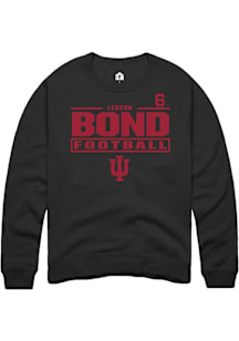 LeBron Bond Indiana Hoosiers Mens Black Football NIL Stacked Box Player Crew