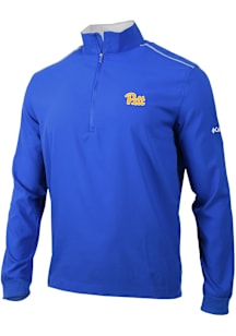Columbia Pitt Panthers Mens Blue Heat Seal Bogey's Paradise Long Sleeve Qtr Zip Pullover