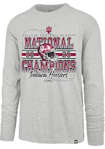 47 Indiana Hoosiers Grey 2026 CFP National Champions Helmet Long Sleeve Fashion T Shirt