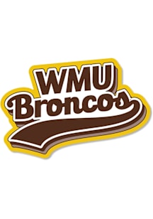 Brown Western Michigan Broncos 3.5&quot; Varsity Script Rugged Stickers